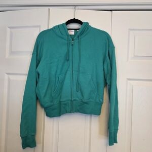 NWOT Teal TNA Airy Fleece Zip-Up Hoodie